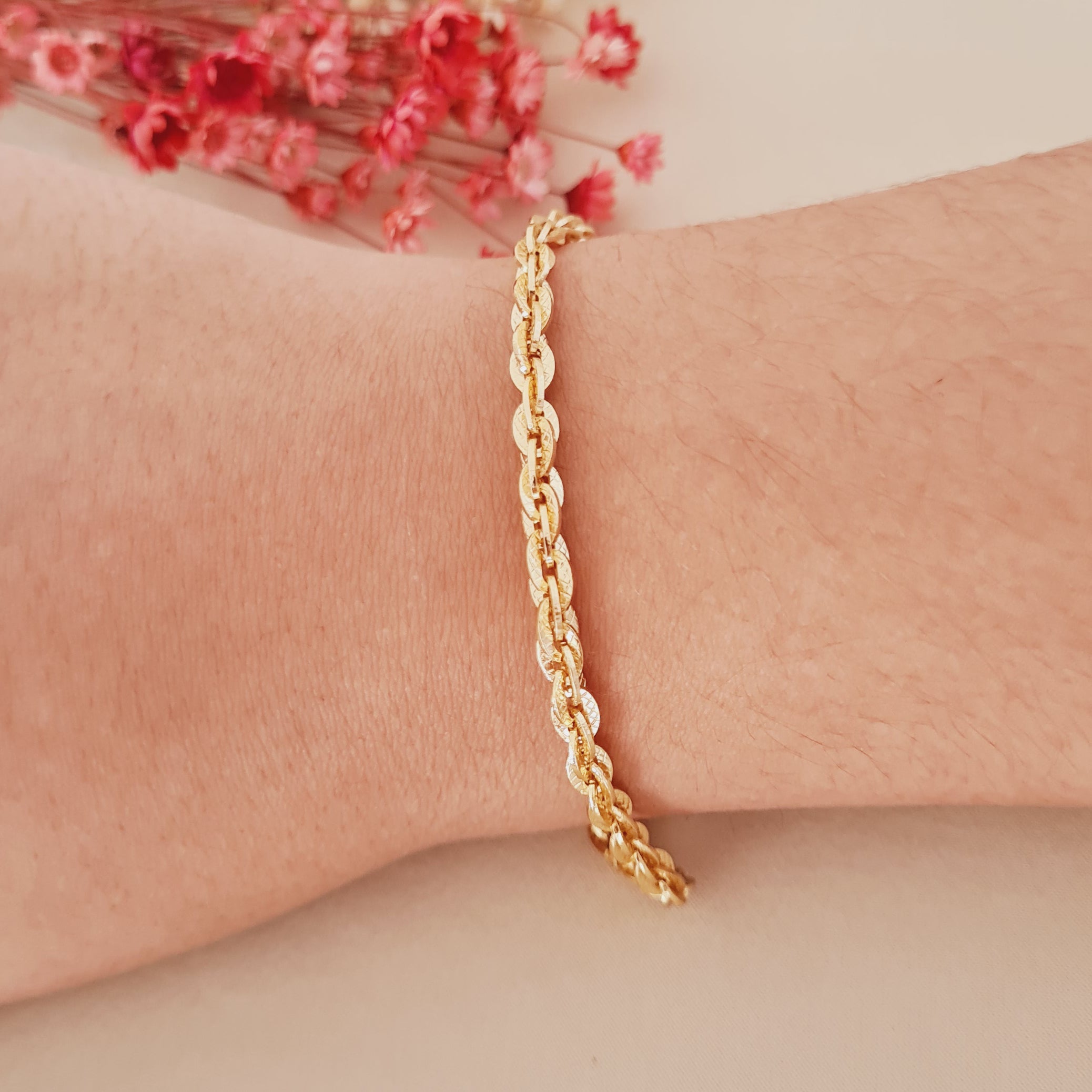 Pulseira Trabalhada Banhada a Ouro 18k