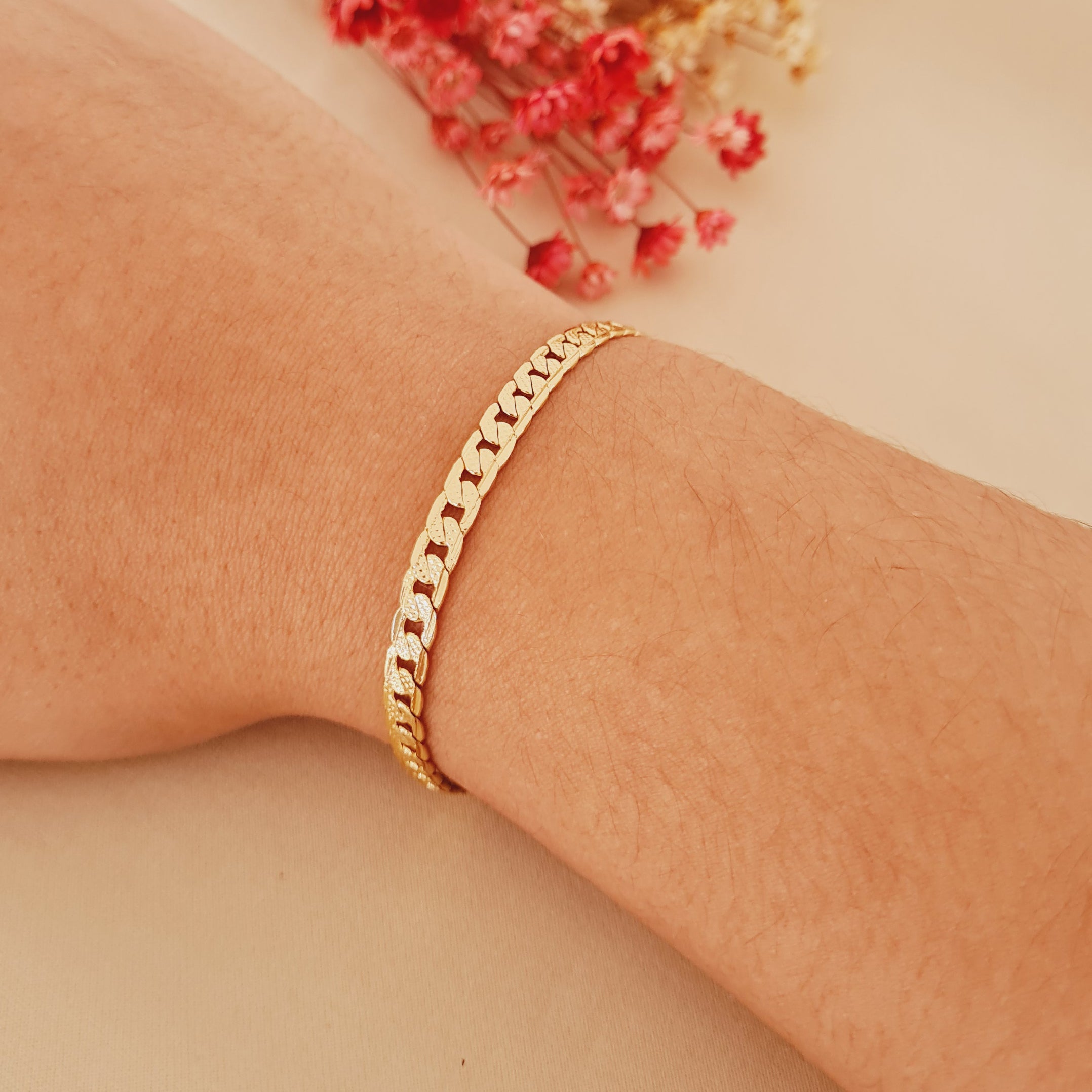 Pulseira de Elos Trabalhados | Banhada a Ouro 18k