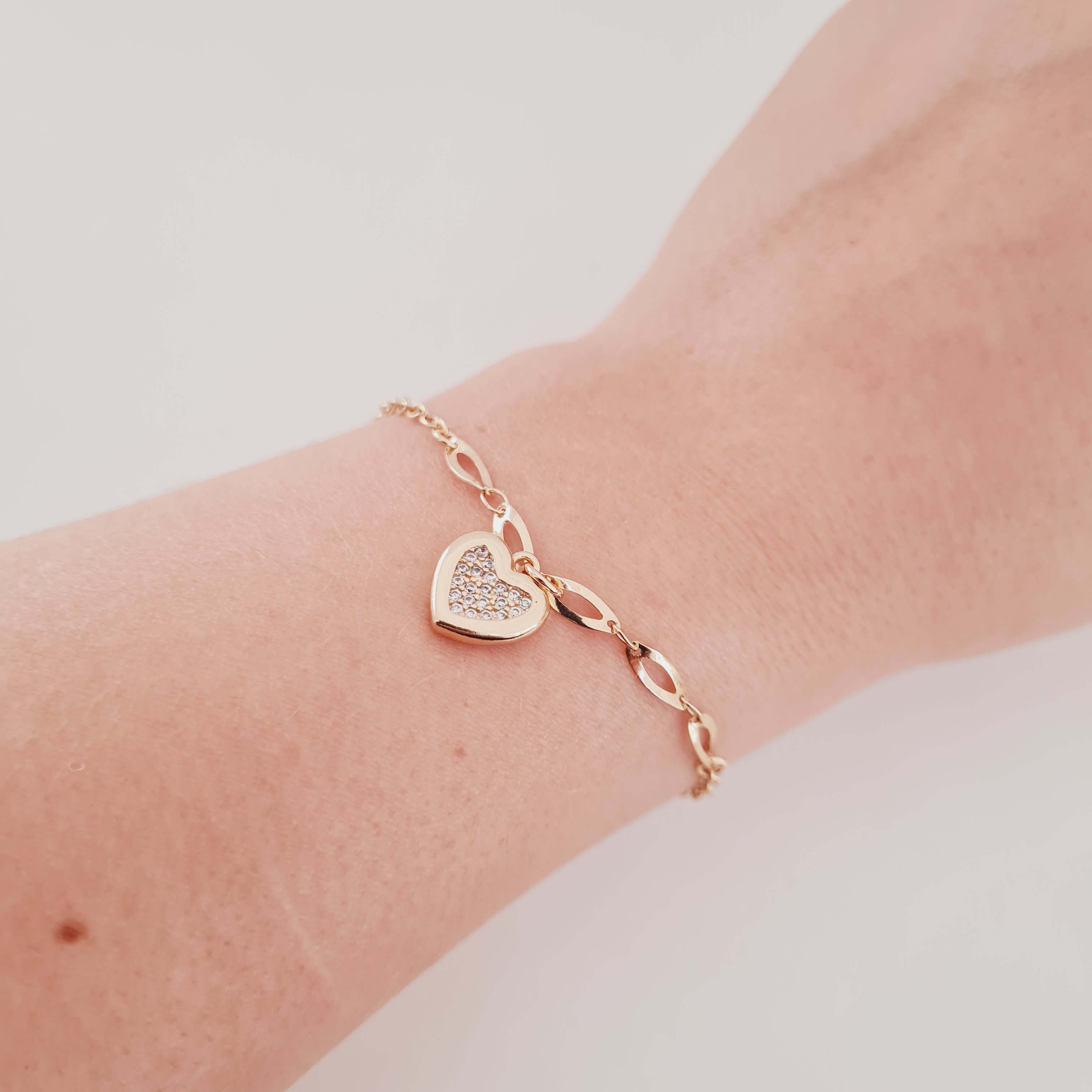 Pulseira Coração com Zircônias
