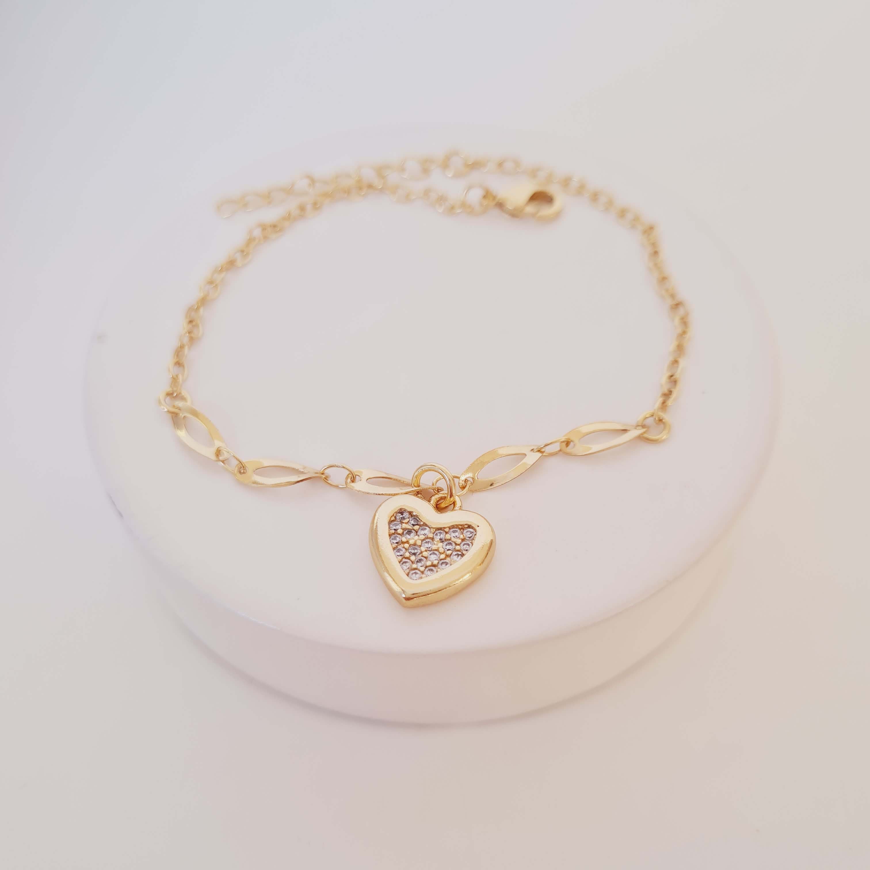 Pulseira Coração com Zircônias