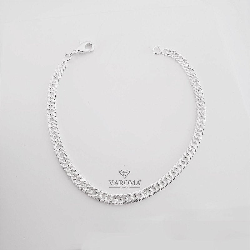 Pulseira masculina banhada em prata