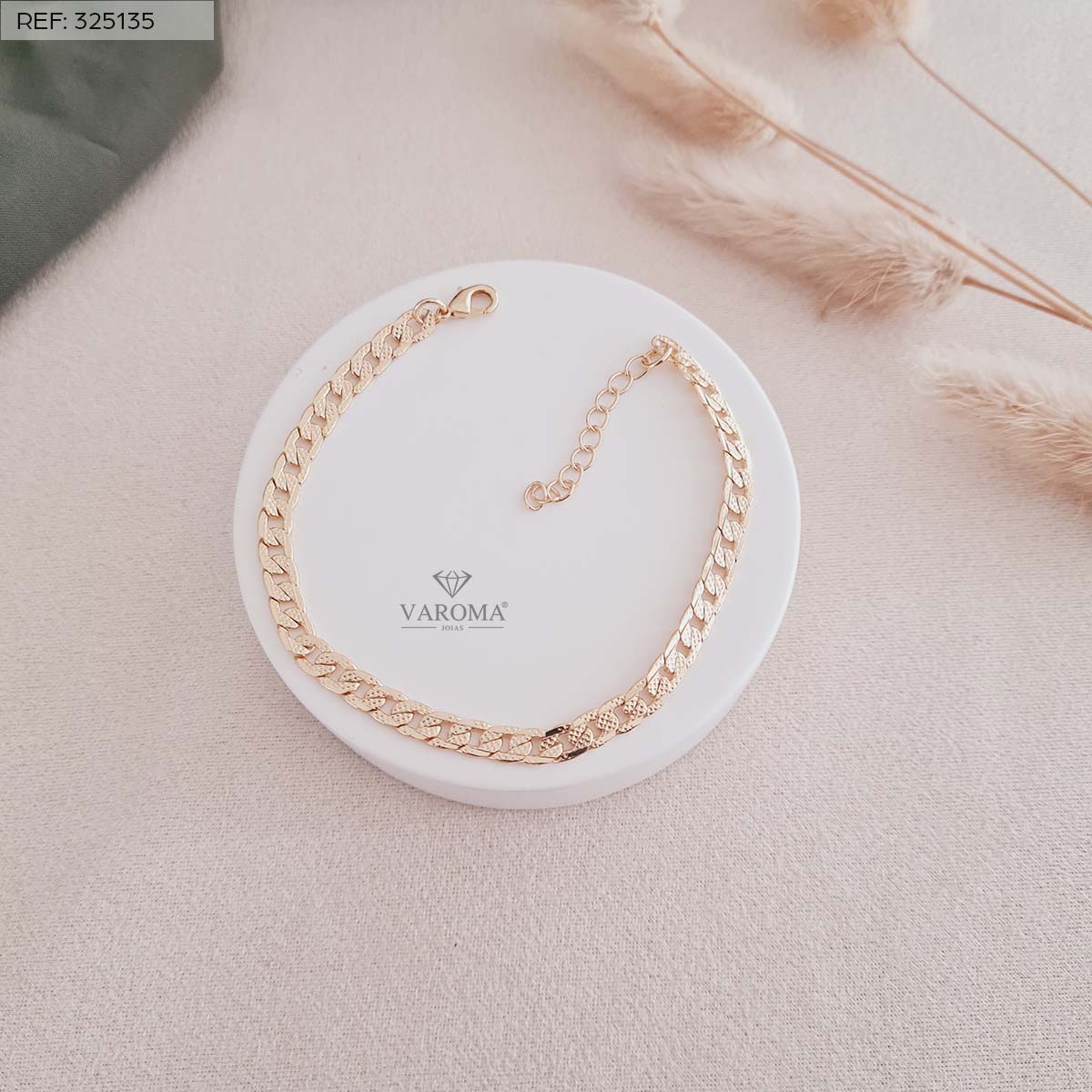 Pulseira de Elos Trabalhados | Banhada a Ouro 18k