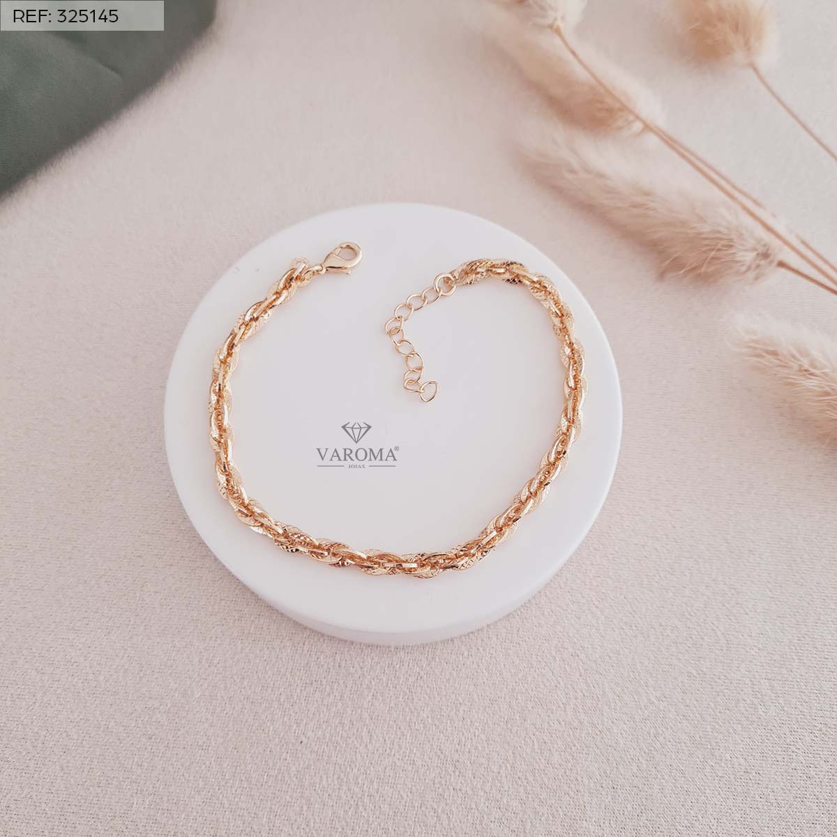 Pulseira Trabalhada Banhada a Ouro 18k