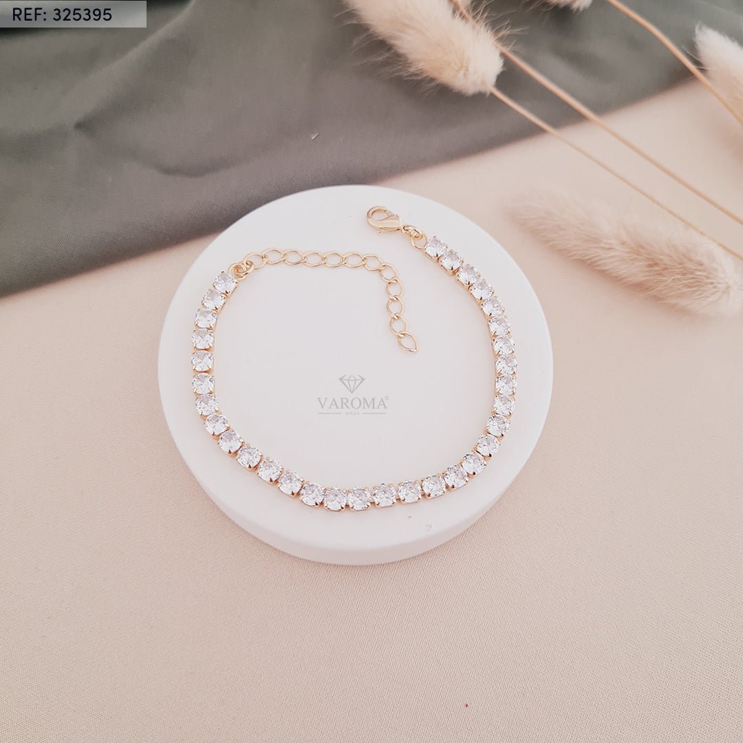 Pulseira Cravejada com Zircônia | Banhada a Ouro 18k