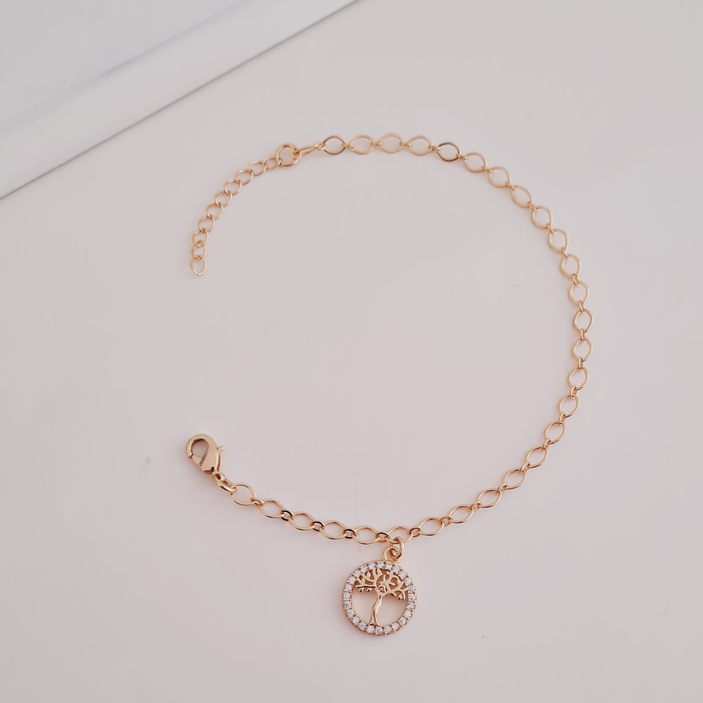 Pulseira Árvore da Vida com Zircônias Banhada a Ouro 18k