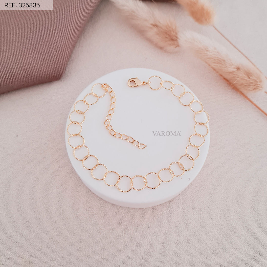 Pulseira de Elos Trabalhados Banhado em Ouro 18K