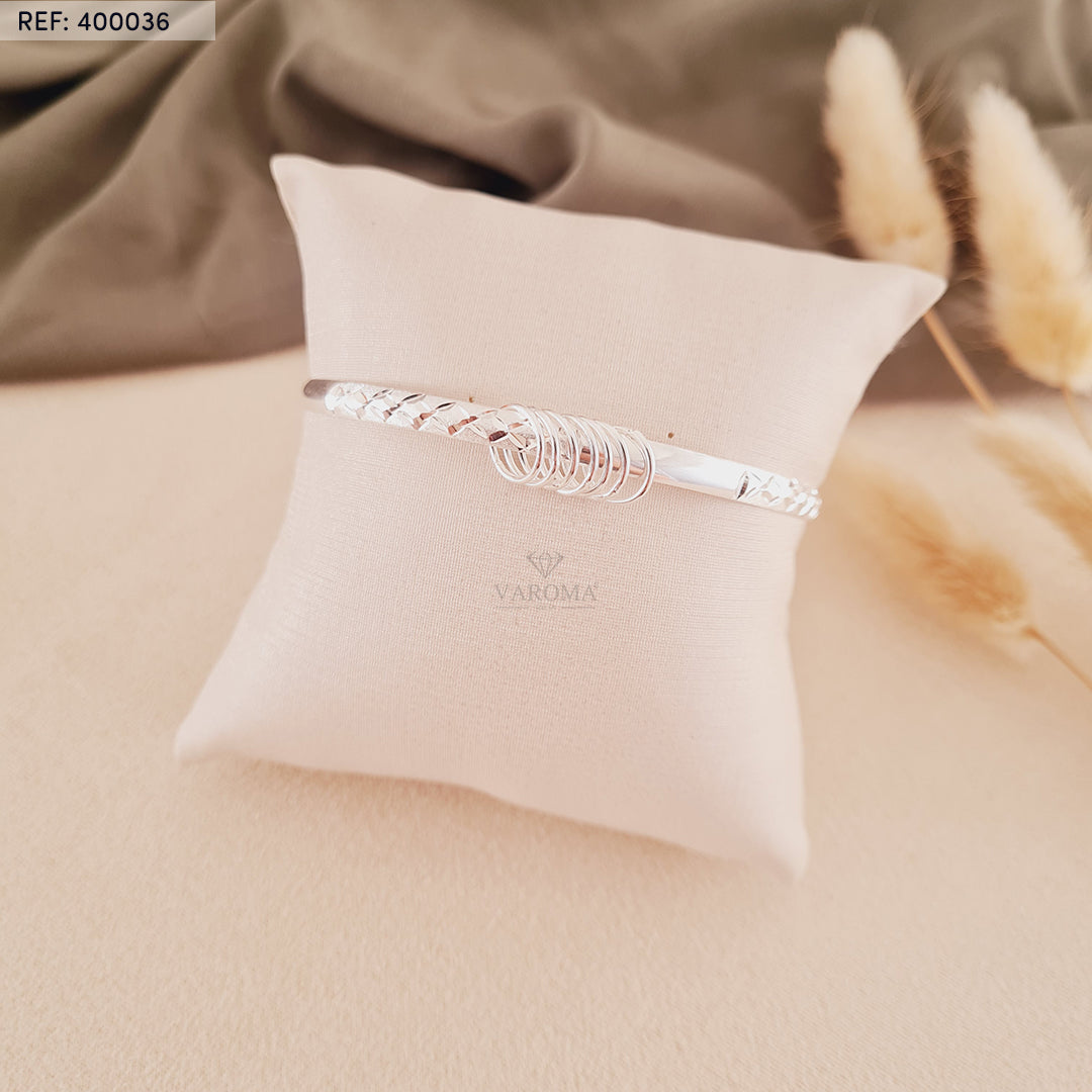 Bracelete Fino com Detalhes Diamantados | em Prata 925