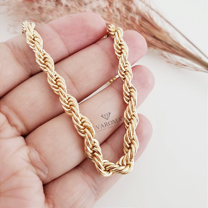 Choker de cordão baiano  banhada em ouro 18k