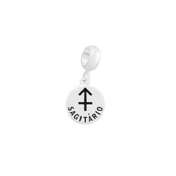 Berloque com Símbolo e Nome do Signo "Sagitário"
