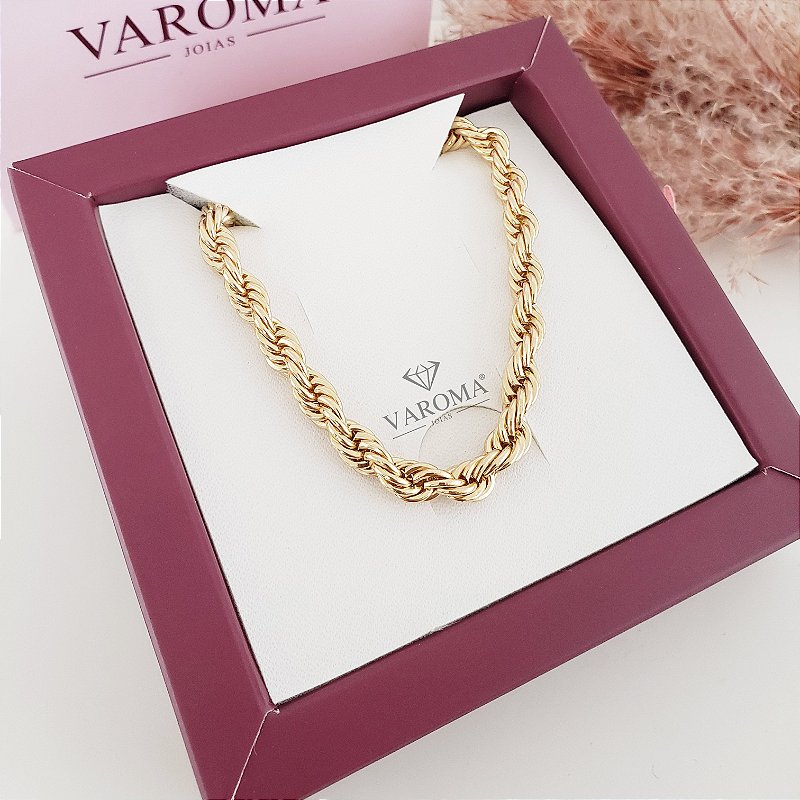 Choker de cordão baiano  banhada em ouro 18k