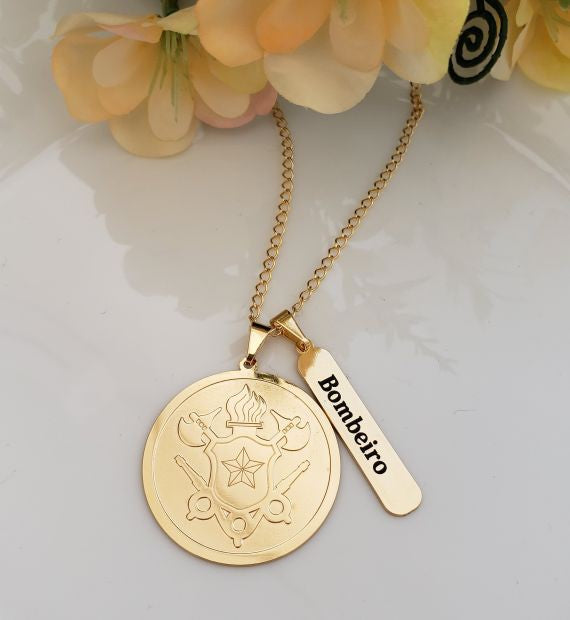 Colar personalizável profissão  banhado em ouro 18k