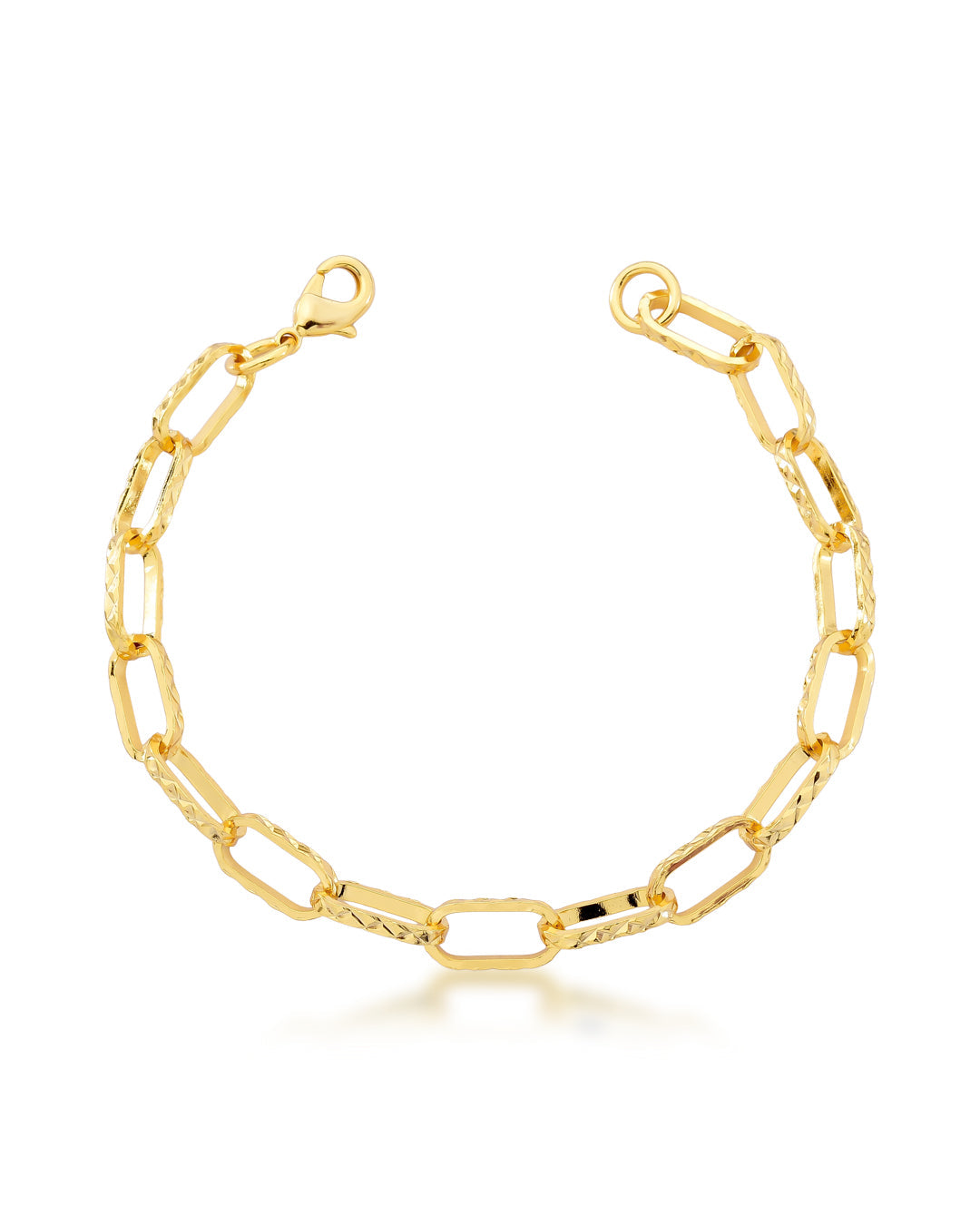 Pulseira com Elos Diamantados | Banhado a Ouro 18k