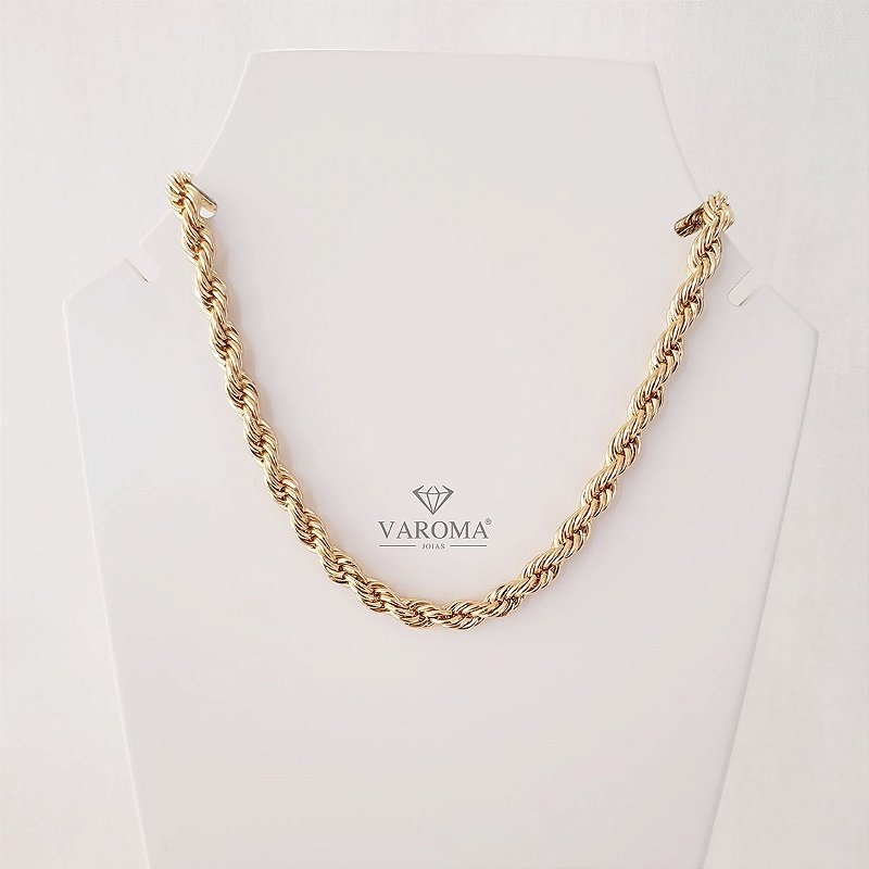 Choker de cordão baiano  banhada em ouro 18k