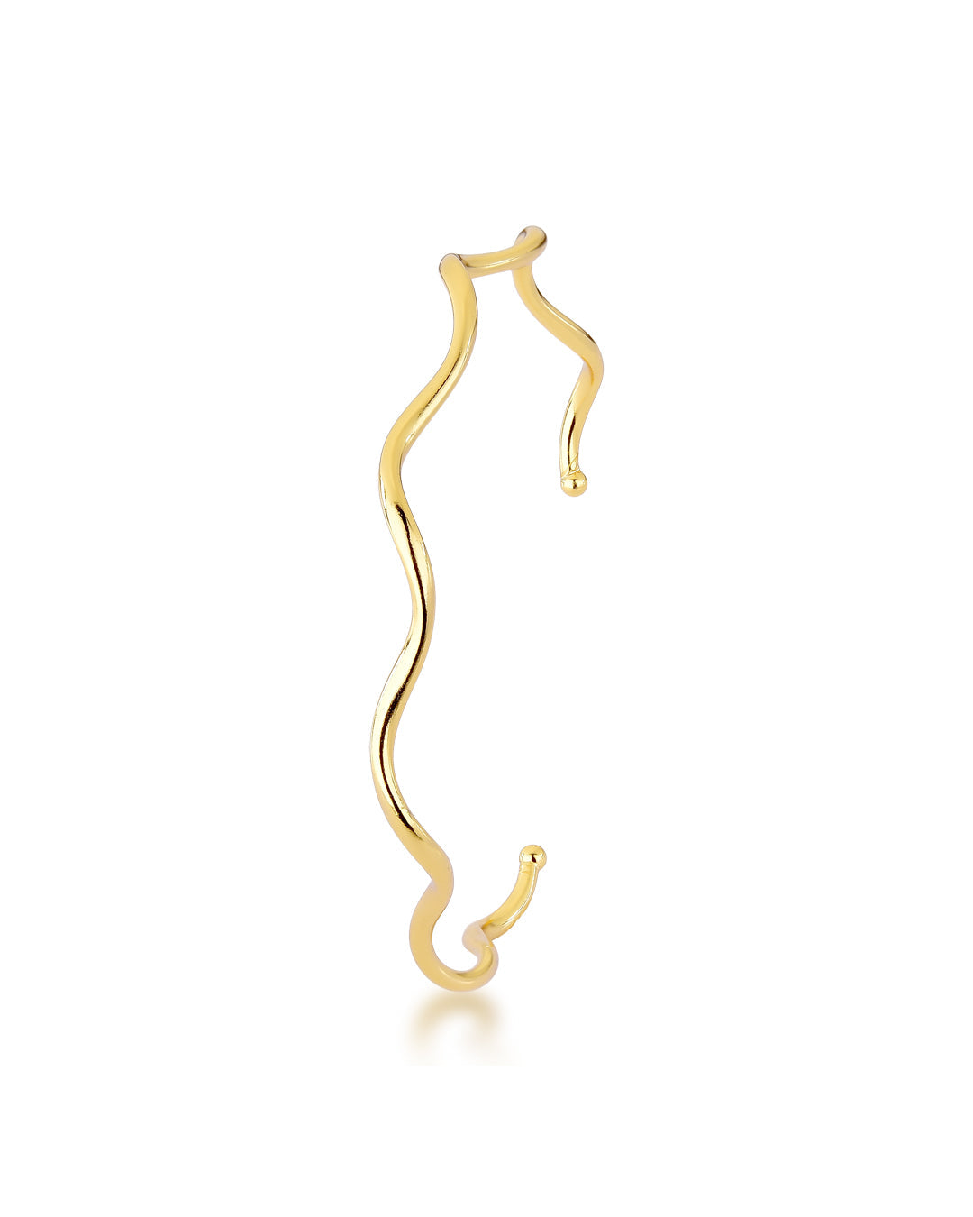 Bracelete de Aro Ondulado Banhado a Ouro 18k