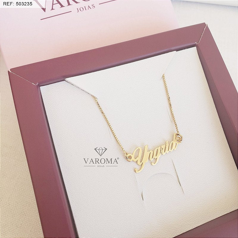 Colar personalizável com nome banhado em ouro 18k