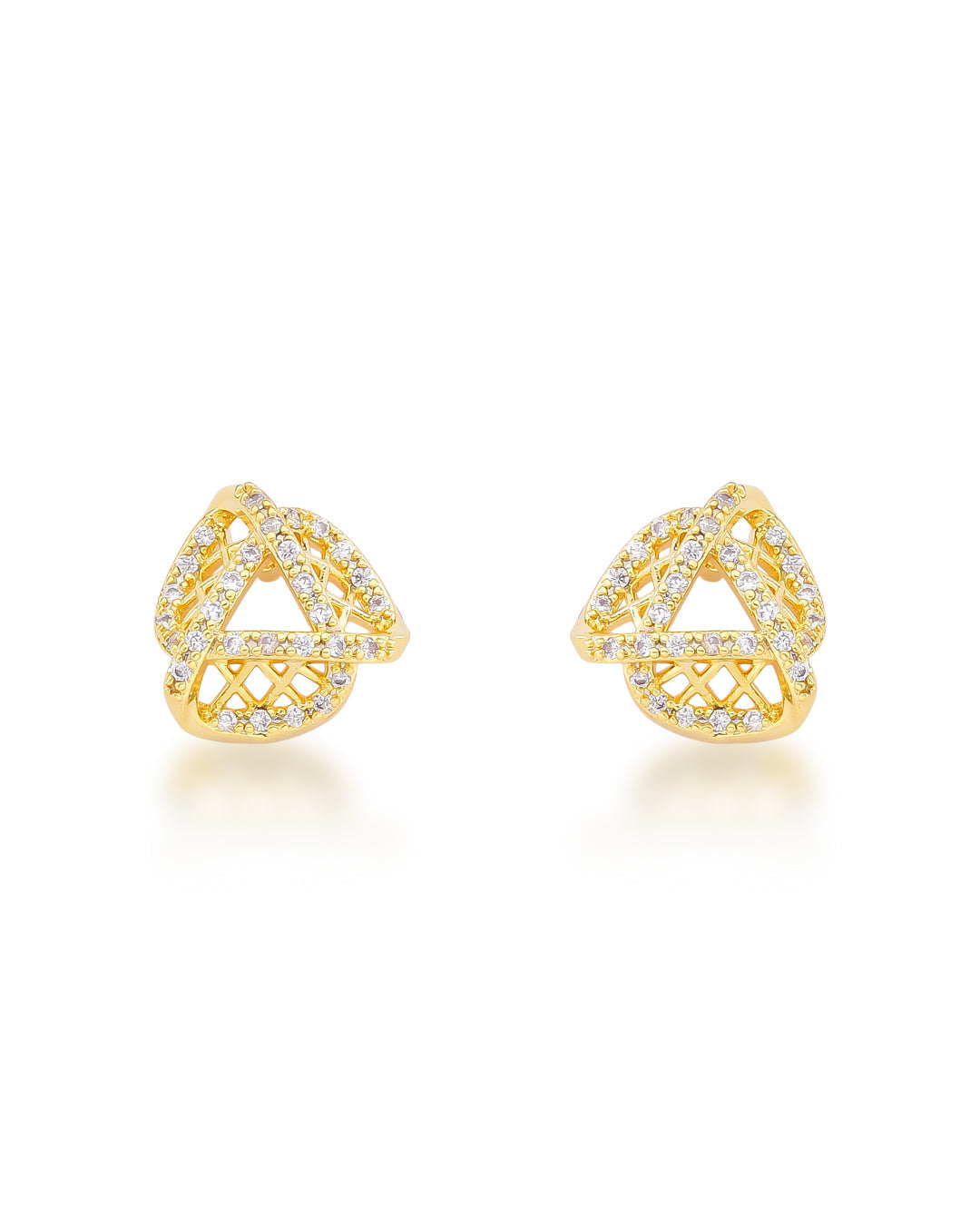 [CUSTO] Brinco Cravejado com Zircônias com Detalhes Vazados | Banhado a Ouro 18k