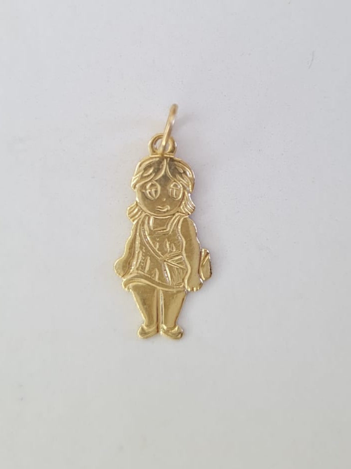 Pingente de menina | Banhado em ouro 18K