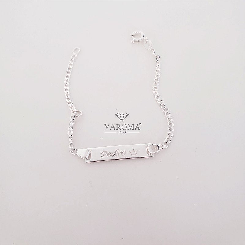 Pulseira infantil com nome personalizável em prata 925