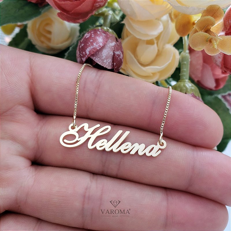 Colar personalizável com nome banhado em ouro 18k